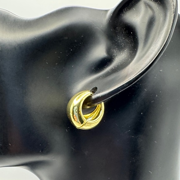 NWOT Gold Huggie Hoop Earrings - Picture 14 of 14